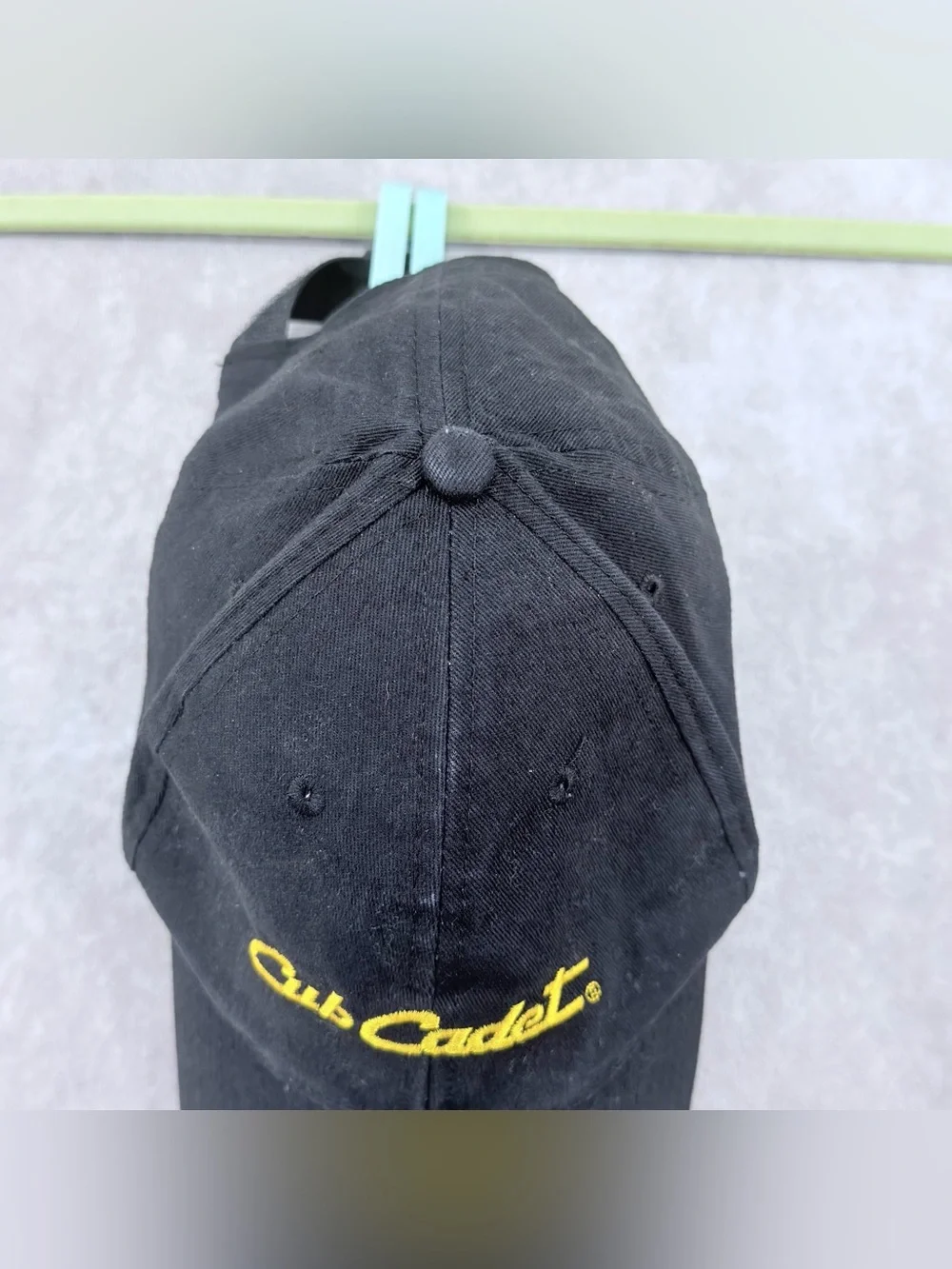 Kids Black Baseball Cap with Yellow cub cadet Logo